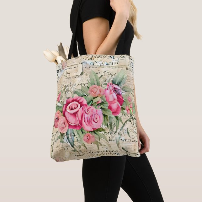 Bolsa Tote Uma Série de Design de Efêmeras Francesas 26 (Close Up)
