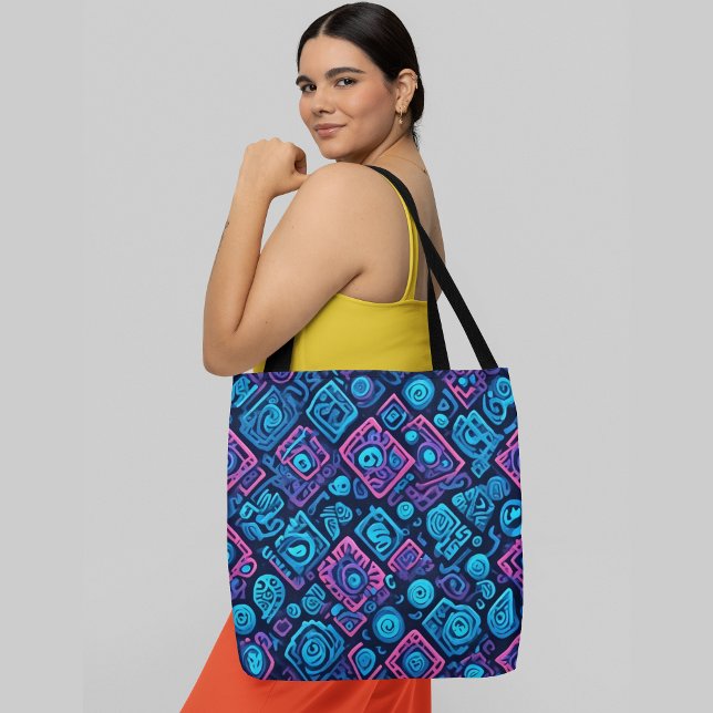 Bolsa Tote Uma vibração e um padrão de abstrato (Criador carregado)