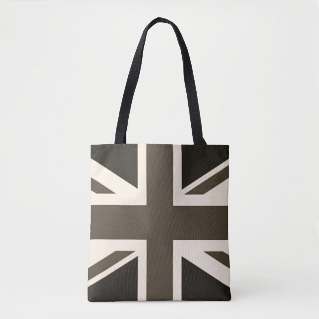 Bolsa Tote União Britânica Jack Sepia Antiquado (Frente)