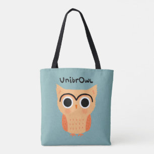 Bolsa Tote UnibrOwl Unibrow Owl   Coruja Engraçada