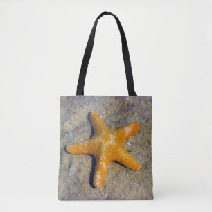 Bolsa Tote Única estrela do mar na areia