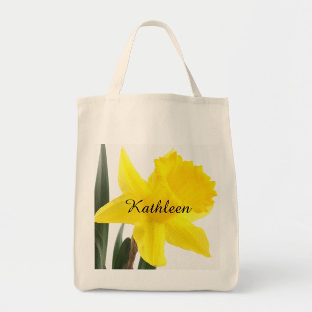 Bolsa Tote Único Daffodil amarelo do narciso (Frente)