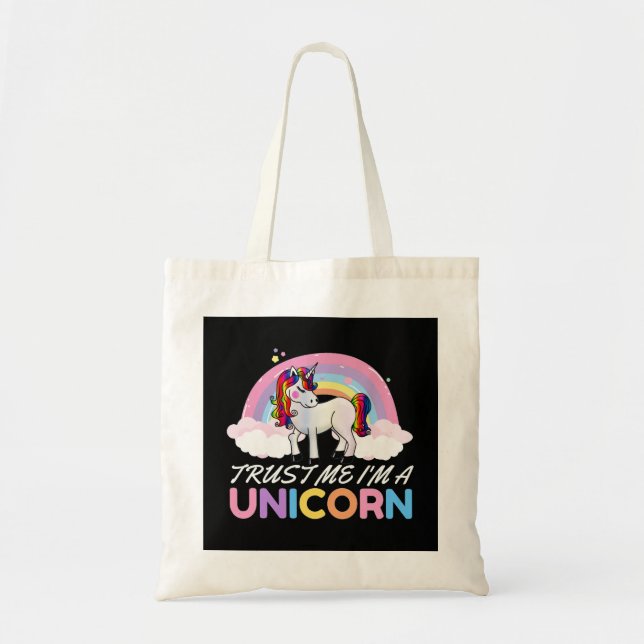 Bolsa Tote Unicorn Confie em mim sou Unicórnio (Frente)