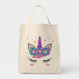 Bolsa Tote Unicorn Costume Rainbow Face Girls