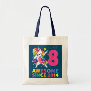 Bolsa Tote Unicorn Dabbing 8º Aniversário Menina Festa de Uni