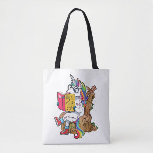 Bolsa Tote Unicórnio Acredita Em Seu Amor De Livro Motivacion