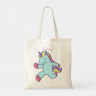 Bolsa Tote Unicórnio Azul Executando Thunder_Cove