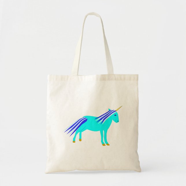 Bolsa Tote Unicórnio Bebezinho Azul (Frente)