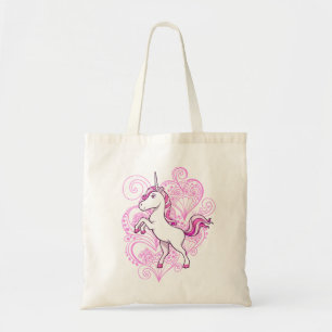 Bolsa Tote Unicórnio com o saco do fundo do Henna do coraç