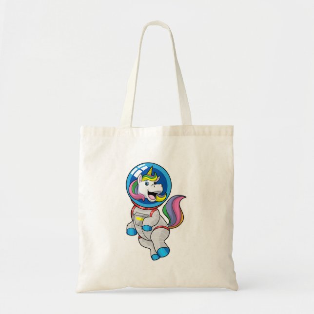 Bolsa Tote Unicórnio como astronauta no espaço (Frente)