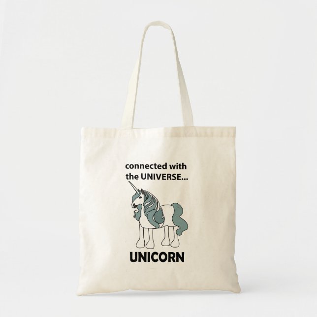 Bolsa Tote Unicórnio Conectado Ao Universo Unicórnio (Frente)