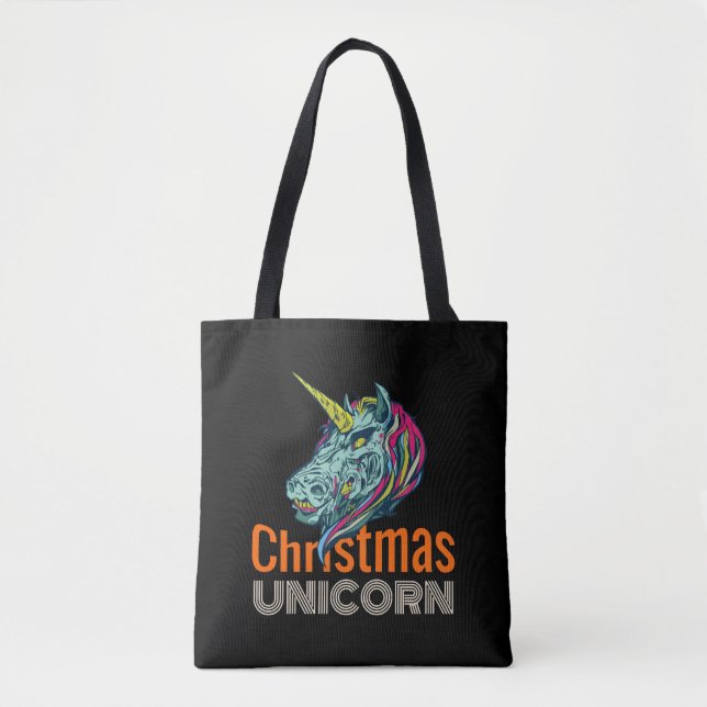 Bolsa Tote Unicórnio de Natal (Frente)