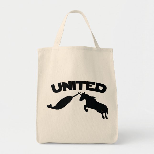 Bolsa Tote Unicórnio e Narwhal (Frente)