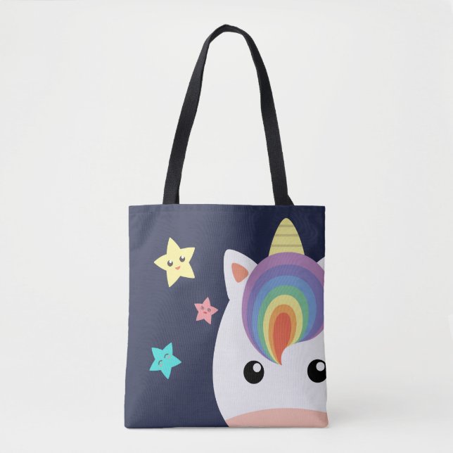 Bolsa Tote Unicórnio & estrelas (Frente)