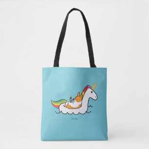 Bolsa Tote Unicórnio Floatie do Corgi