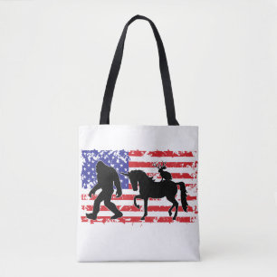 Bolsa Tote Unicórnio, Jackalope, Pé Grande e a Bandeira Ameri