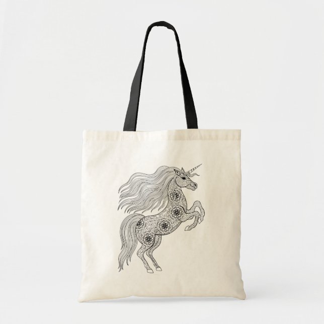 Bolsa Tote Unicórnio mágico inspirado (Frente)