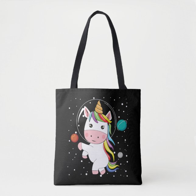 Bolsa Tote Unicórnio No Espaço (Frente)