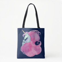 Unicórnio Rosa bonito, Azul