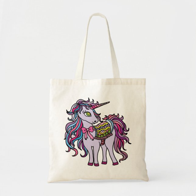 Bolsa Tote Unicórnio Roxo (Frente)