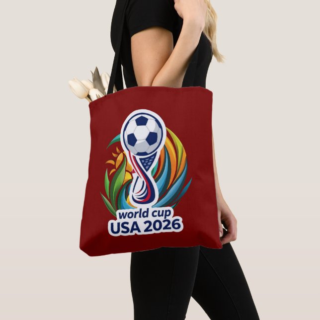 Bolsa Tote Unidos pelo Jogo: Design de Celebração de Futebol  (Close Up)