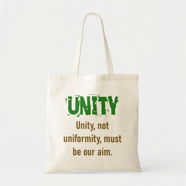 Bolsa Tote Unity Not Uniformity - Unity Quote (Frente)