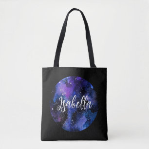 Bolsa Tote Universo Púrpura de Watercolor