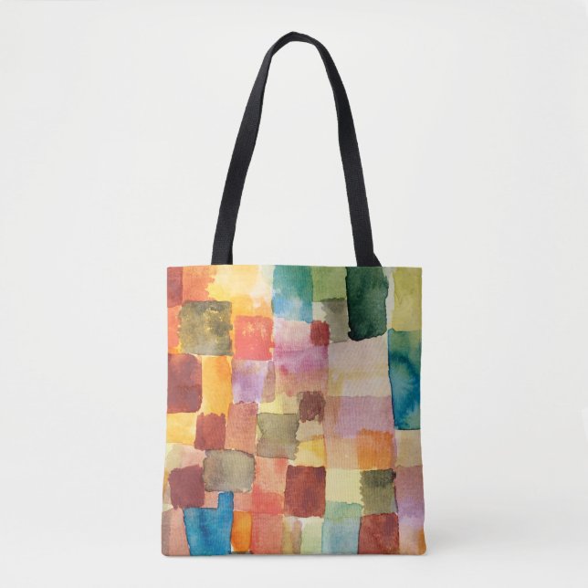 Bolsa Tote Untitled abstract watercolor squares - Paul Klee (Frente)