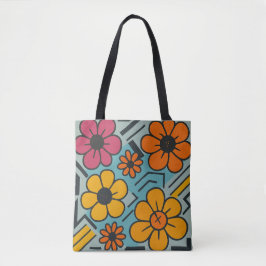 Bolsa Tote Urban Bloom - Retro Floral Pop