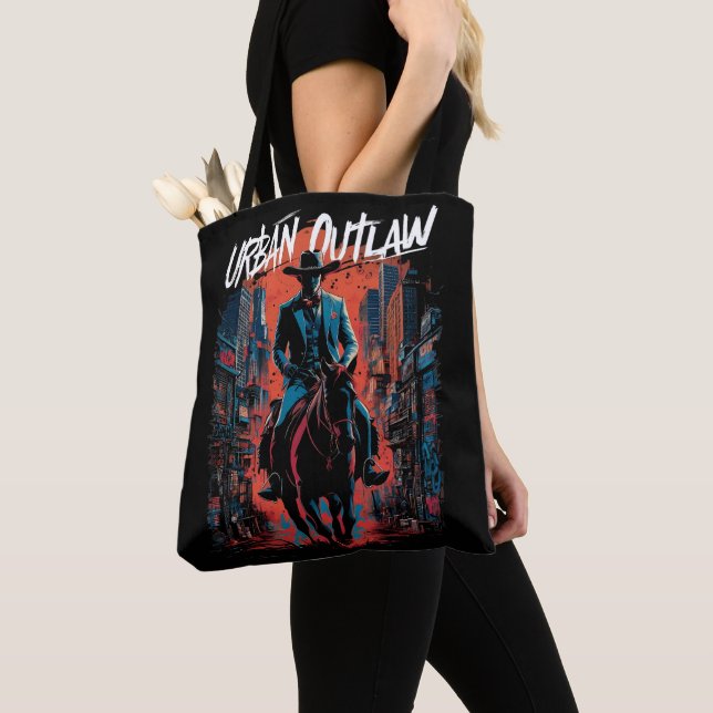 Bolsa Tote Urbano Grafite Edgy Moderno Ocidental (Close Up)