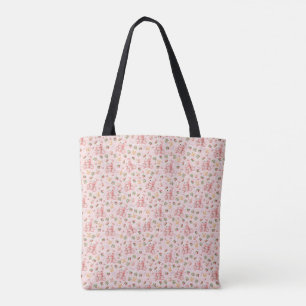 Bolsa Tote Ursa de Macaron de Morango Fofa e Frutas