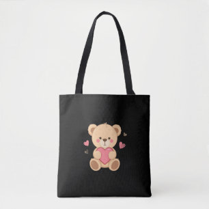 Bolsa Tote Ursa Teddy Fofa Segurando Coração – amor