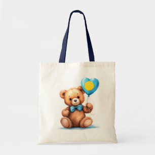 Bolsa Tote ursinho de peluche e balão com a bandeira Palau.