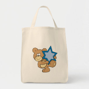 Bolsa Tote ursinho de pelúcia de Hanukkah fofo segurando a es