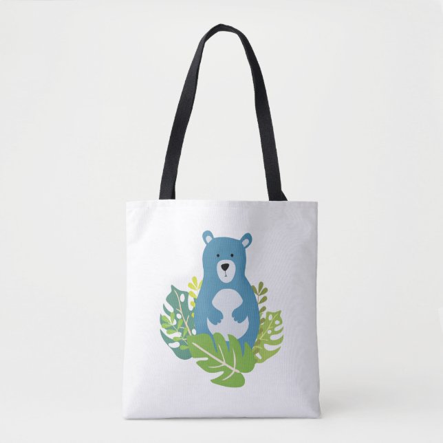 Bolsa Tote urso bonitinho na floresta (Frente)