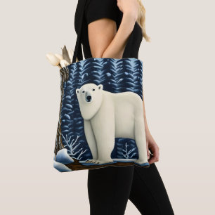Bolsa Tote Urso Branco excelente Do Norte