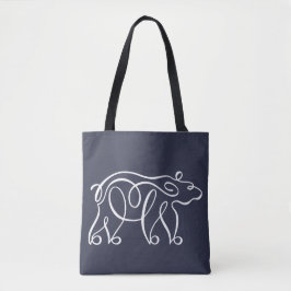 Bolsa Tote Urso Calligráfico Penwork