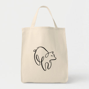 Bolsa Tote Urso Calligráfico Penwork