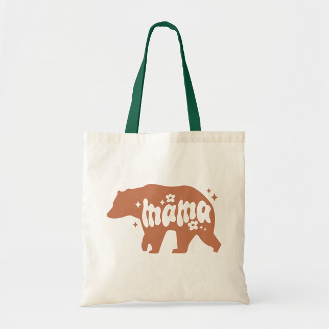 Bolsa Tote Urso Castanho Ilustrado Pela Mamãe (Frente)