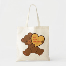 Bolsa Tote Urso Castanho-Marrom, Polido