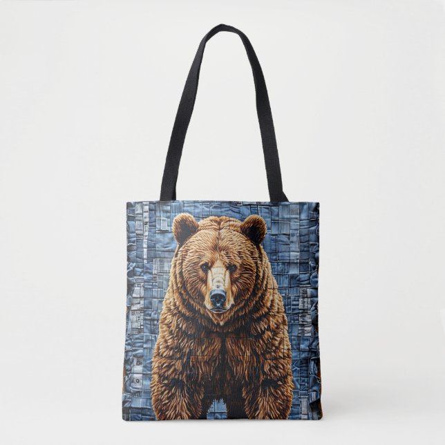 Bolsa Tote Urso cinzento (Frente)