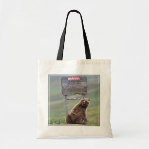 Bolsa Tote Urso Cinzento Brinca Com Placa