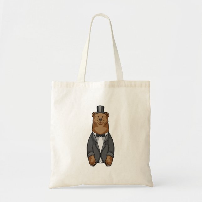 Bolsa Tote Urso como Alcance com Jaqueta (Frente)
