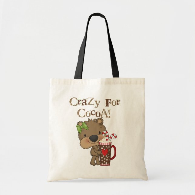 Bolsa Tote Urso da menina louco para o cacau (Frente)