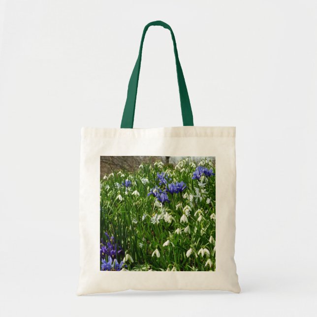 Bolsa Tote Urso da Paisagem das Flores da Primeira primavera (Frente)