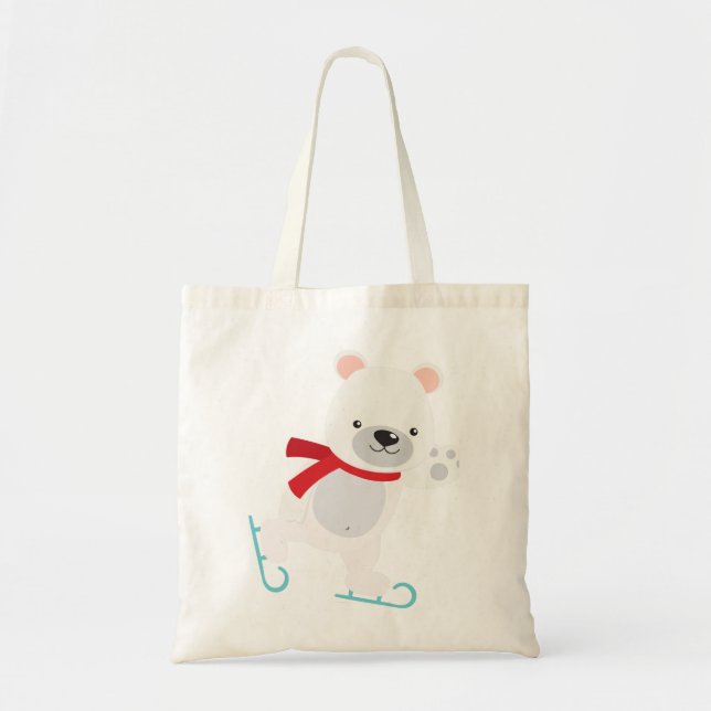 Bolsa Tote Urso De Inverno De Pé De Gelo (Frente)