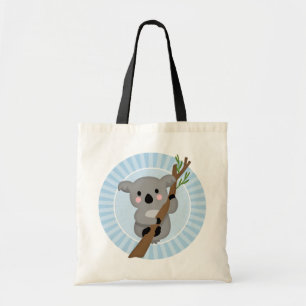 Bolsa Tote Urso de Koala bonito - cinza azul