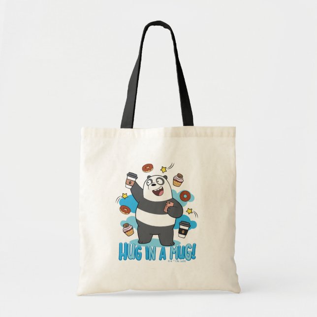 Bolsa Tote Urso de Panda - Abraçar uma Caneca! (Frente)