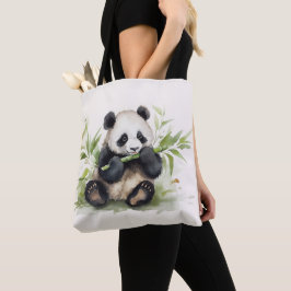 Bolsa Tote Urso De Panda Com Bambu