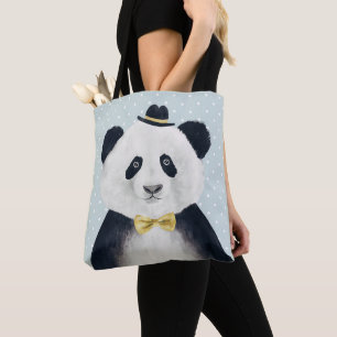Bolsa Tote Urso de panda da aguarela